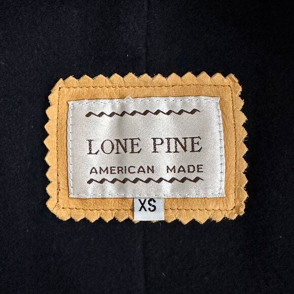 Vtg Lone Pine American Made Leather Jacket XS Tan Brown Trim Wool Cashmere Lined - Picture 6 of 16